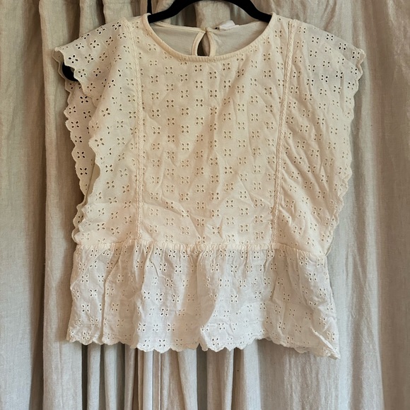 ZARA KID’S - WHITE EYELET TOP - Picture 1 of 1
